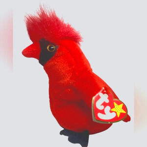 Mac the cardinal original retired beanie baby with tag errors